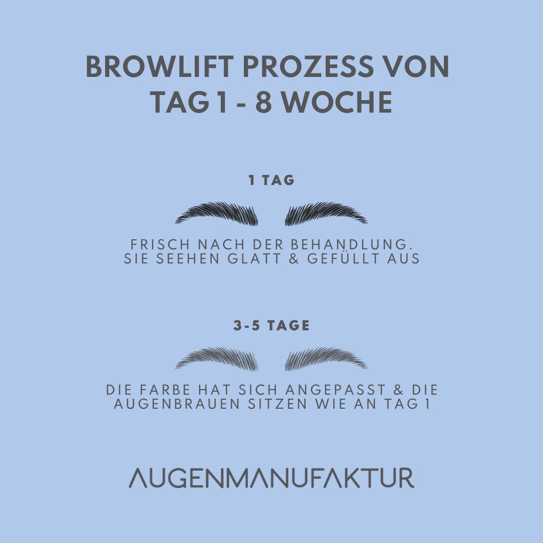 Tag 1 frisch nach Behandlung, 3-5 Tage farbe hat sich angepasst und Augenbrauen sind weich und flexibel